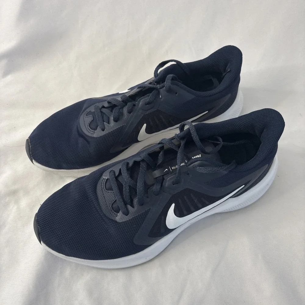 NIKE Downshifter 10 Mens Navy Blue‎ Lace Up Running Shoes 9M #C19981-402